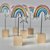 A Rainbow with a Wire Stem & Wooden Block Stand