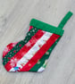 Small Scrappy Fabric Hanging Christmas Stocking - Image 8