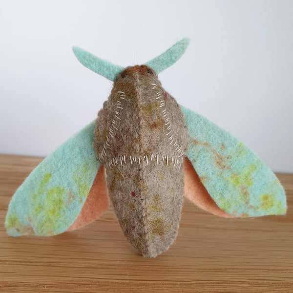 Naturally Dyed Felt Light & Shade Moth – Aqua Moon