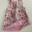 Floral Pink Rose print pinafore dress age 3