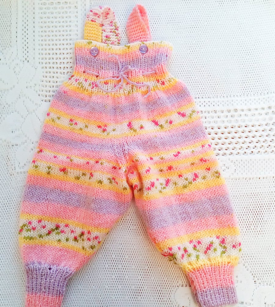 Baby's Hand Knitted All in One Dungarees, Baby Shower Gift,Gift Ideas for Babies