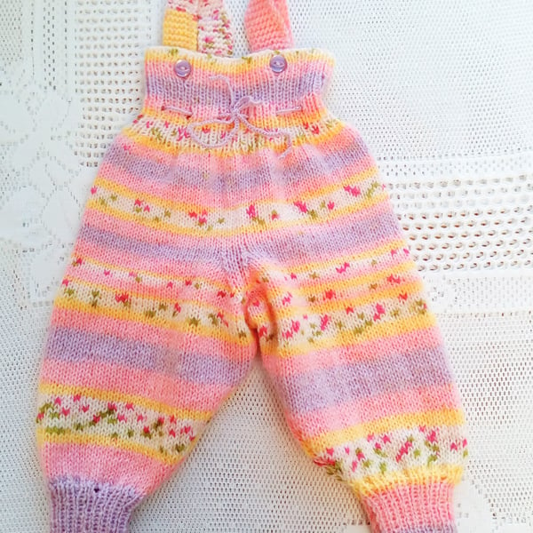 Baby's Hand Knitted All in One Dungarees, Baby Shower Gift,Gift Ideas for Babies