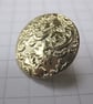 10 Small Gold Brocade Patterned Shank Buttons - Image 4