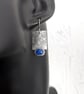Oxidised sterling silver and lapis lazuli industrial look earrings - Image 3