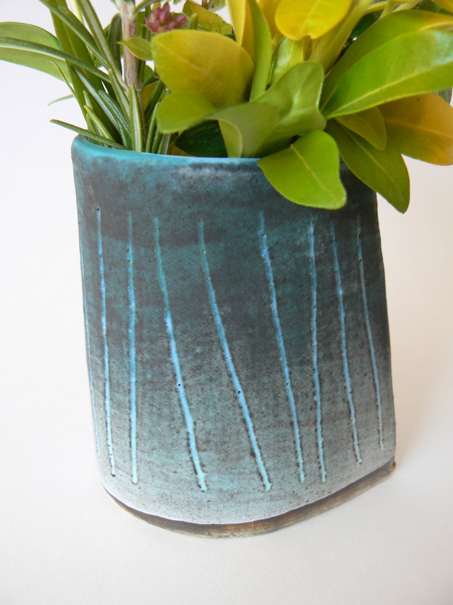 Small Vase with Slip Decoration