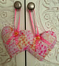 Beautiful bright pink and orange hanging hearts x 2 - Image 2