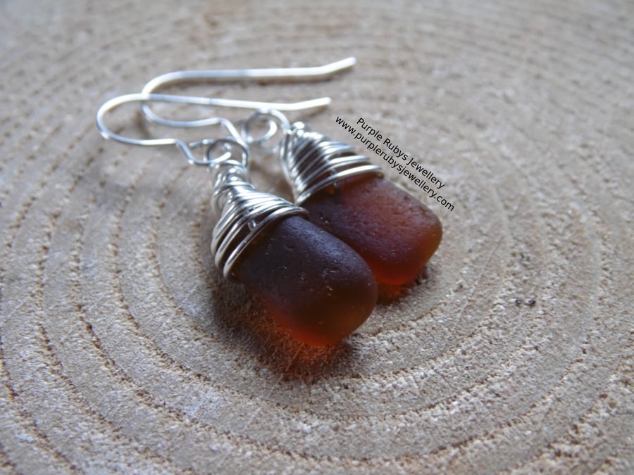 Dainty Light Amber Cornish Mermaid Tear Earrings, Sterling Silver E567