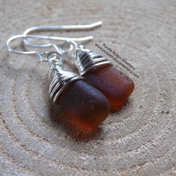 Dainty Light Amber Cornish Mermaid Tear Earrings, Sterling Silver E567