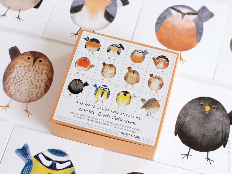 Garden Birds Collection - Box of 12 Small Cards