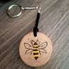 Bumble Bee wooden Keyring with Bee Kind x