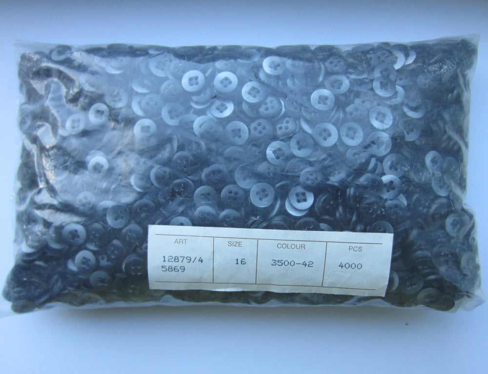 Small Grey Buttons. Big Bargain Bag of 2,000 Approx. Buttons.
