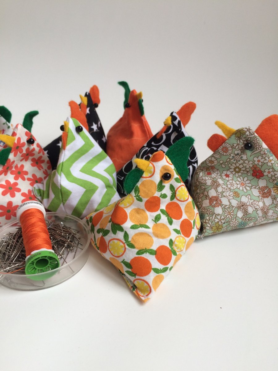 Pattern or paper weight bean bags. Chicken design