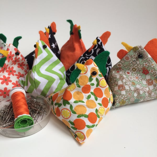 Pattern or paper weight bean bags. Chicken design