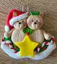 Personalised Teddy Bear Couple Christmas Tree Ornament - Image 1