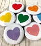 Heart pin badges in a rainbow of colours. Love Emoji pin's Small 25mm, large 38m - Image 8