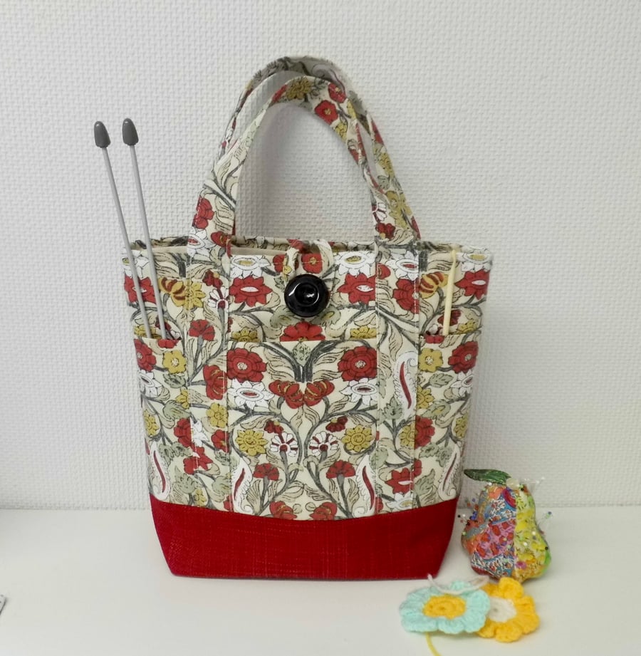 SOLD Tote bag short handles project bag shopper large handbag