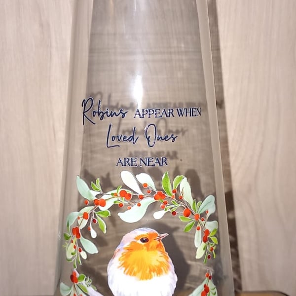 Robins Appear When Loved Ones Are Near Memorial Glass Vase Decor