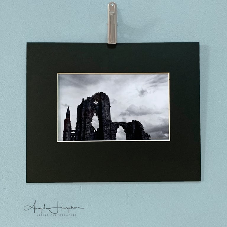  Black and White Photo - Moody Whitby Gothic Abbey