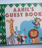 Safar birthday guest book, zebra, elephant, lion, safari birthday gift - Image 1