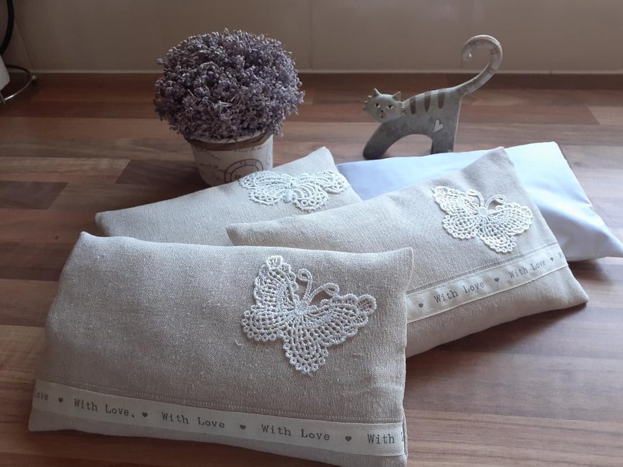 Handmade Organic Lavender Scented Butterfly Pillow