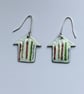 Hand Enamelled Fine Stripe Beach Hut Earrings  - Image 6