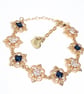 Vintage Style Sapphire Crystal Gold Bracelet, Regency Inspired Jewelry - Image 3