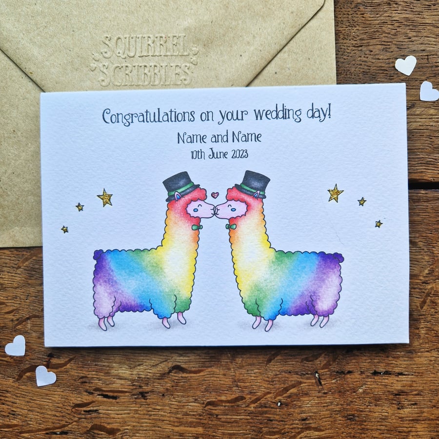 Personalised gay wedding card, Custom groom and groom card, Mr and Mr card