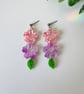 Pink & Lilac Cherry Blossom Acrylic Earrings
