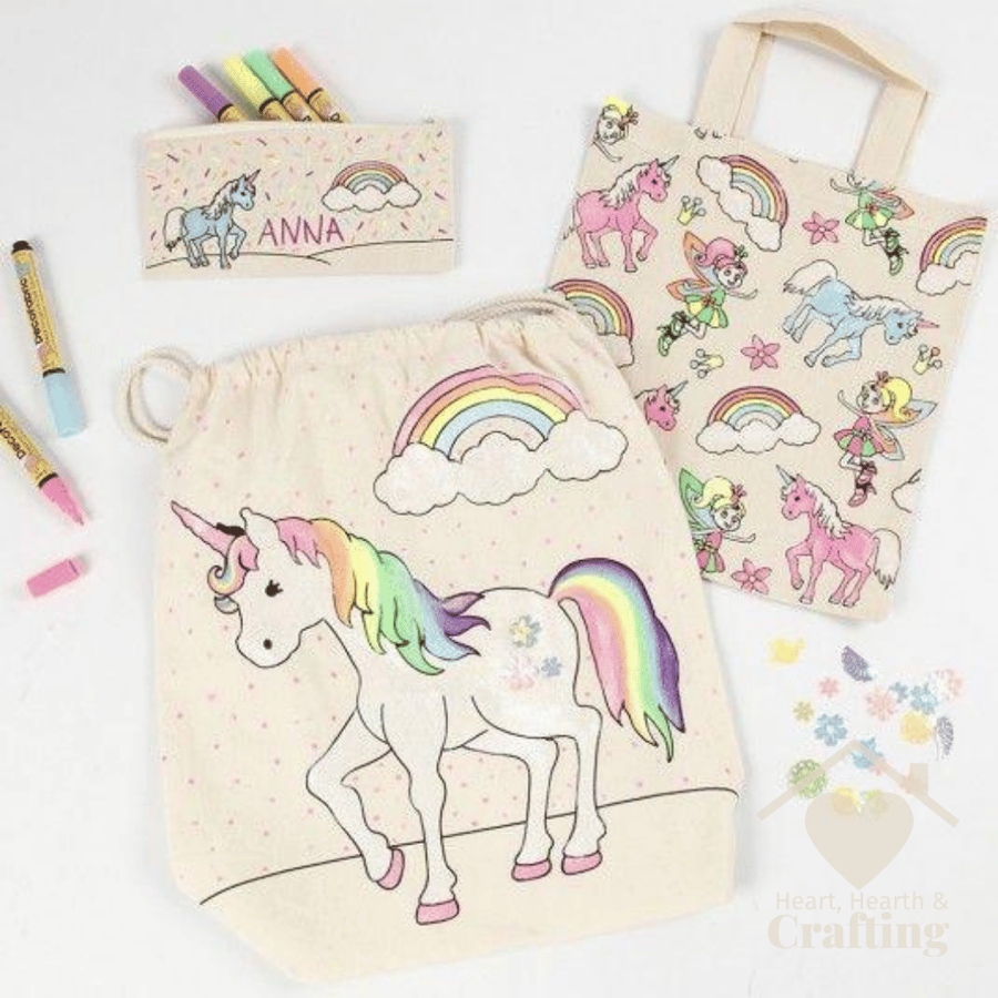 Colour Your Own Drawstring Bag - Unicorn