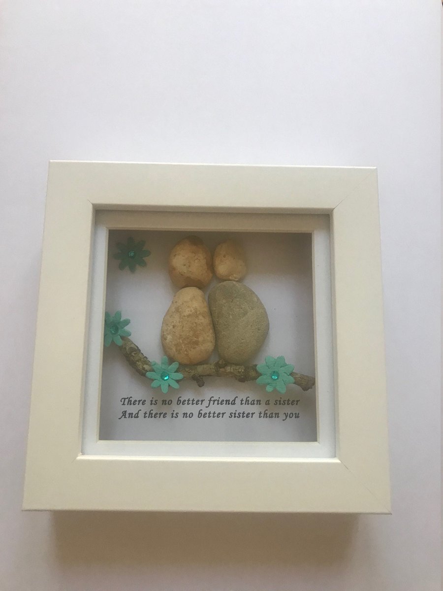 Best Friend Sister Frame, Sister Gift, Best Friend Gift, Pebble Work Box Frame,