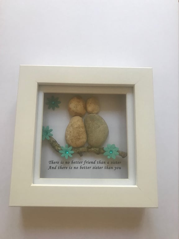 Best Friend Sister Frame, Sister Gift, Best Friend Gift, Pebble Work Box Frame,