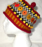 Circles and Bobbles Multicoloured Hat Pattern PDF Knitting Pattern. 3 sizes. - Image 2