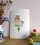 Tawny Owl and Ivy Berries A5 Giclée Fine Art Print - Image 3