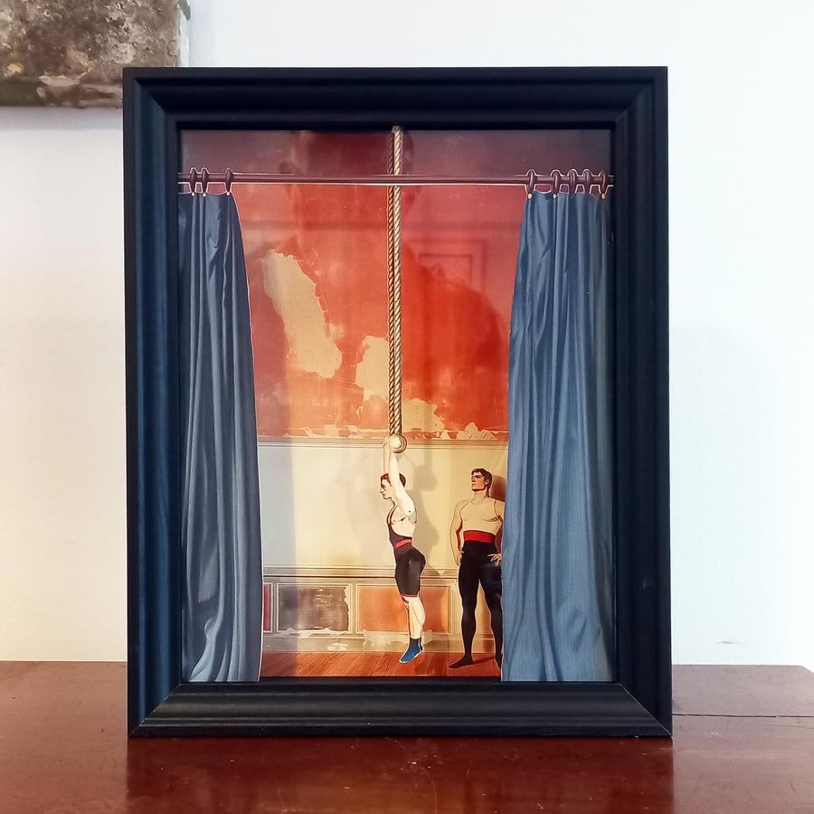 Gymnast Automaton Sand-Powered Moving Sculpture Handmade Wooden Kinetic Art Mech