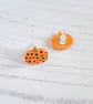 Halloween patterned pumpkin earrings, choose your colour and pattern - Image 3