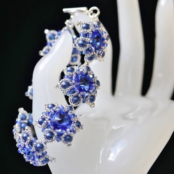 Crystal Rivoli Bracelet in Deep Sapphire