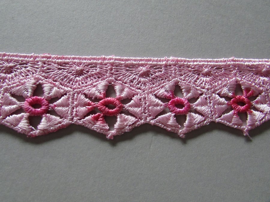 Pink Ombre Venise Guipure Lace sold by the metre