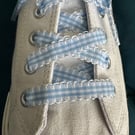Gingham Ribbon Shoelaces 91cm Decorative Laces for Trainers Free Delivery