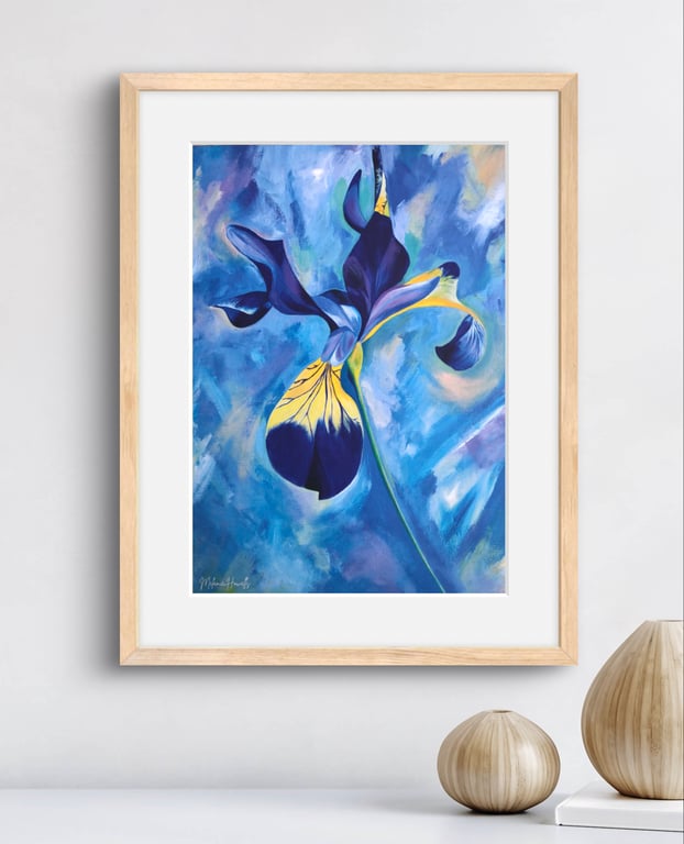 Iris Flower Art Print in A4 or A3
