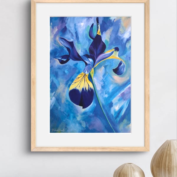 Iris Flower Art Print in A4 or A3