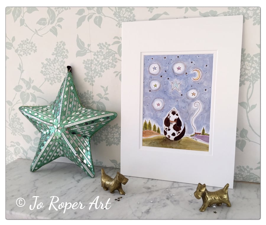 Spotty Pooch mounted dog print Jo Roper 
