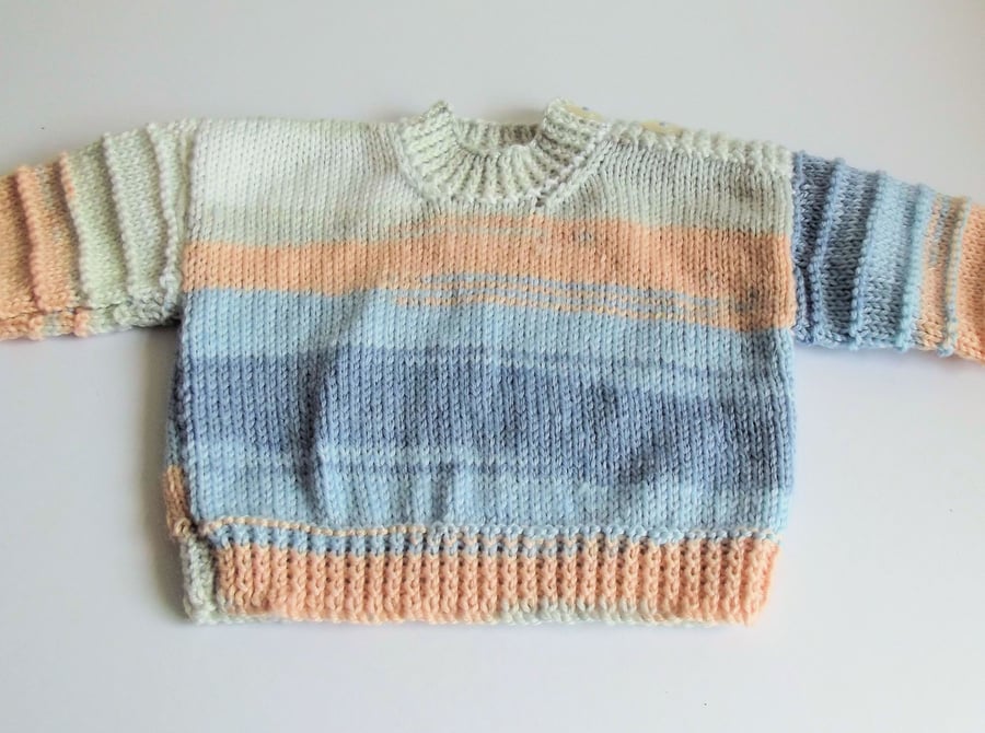 Babies Handknitted Jumper Sweater, Pastel Shades, 0 to 3 monthes, hm129