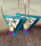 Handmade Wooden Earrings Geometric Resin Statement