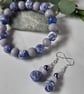 Handmade polymer clay dangly earrings in mauve  and lilac  - Image 5