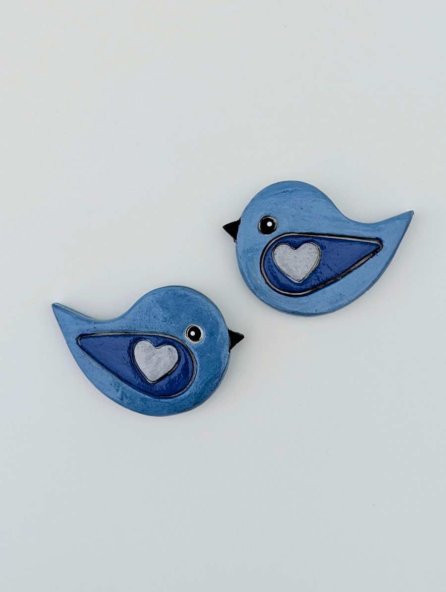 Cute Clay birds, fridge magnets, kitchen gift for a bird lover