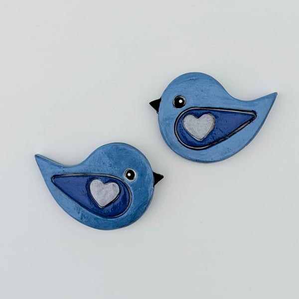 Cute Clay birds, fridge magnets, kitchen gift for a bird lover
