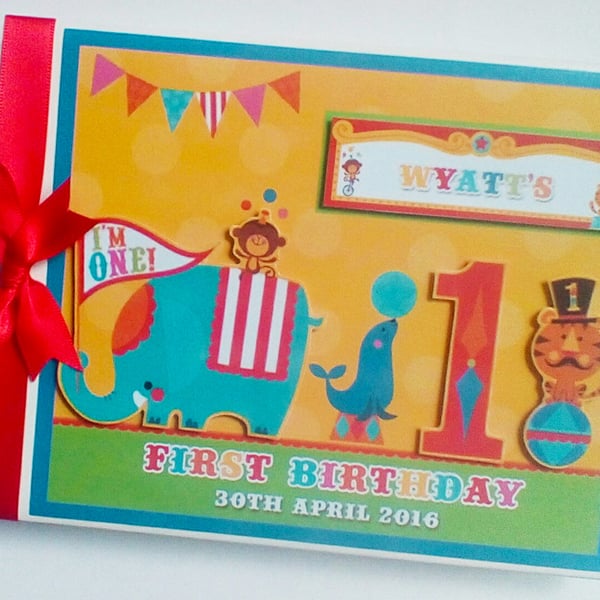 Circus birthday guest book, fisher price birthday party book, gift