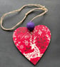 Lovely Christmas themed hanging decoupaged heart - Image 1