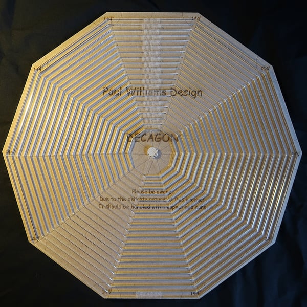 12 inch Decagon quilting or origami template, 21 template set , stencil, 