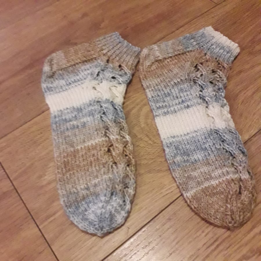 Handmade wool and nylon socks size 4-5